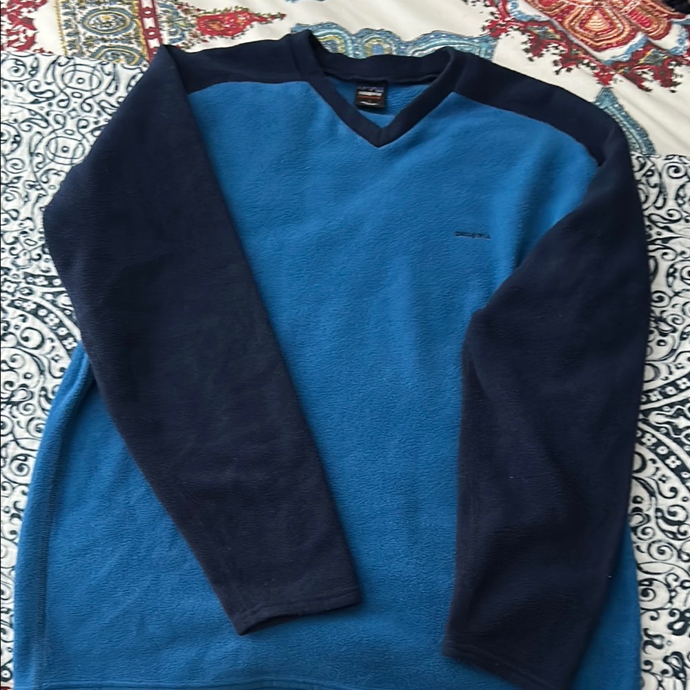 Patagonia Blue V-Neck Sweater